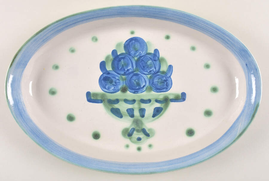 Bouquet 13" Oval Serving Platter by M A Hadley-1