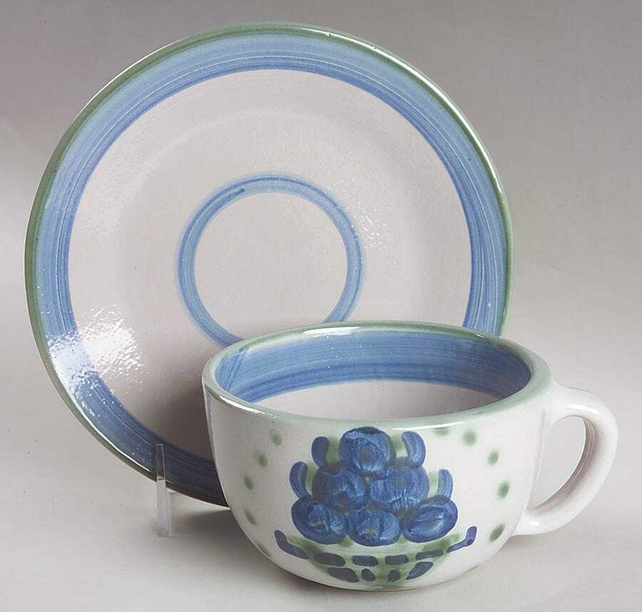 Bouquet Oversized Cup & Saucer Set by M A Hadley-1