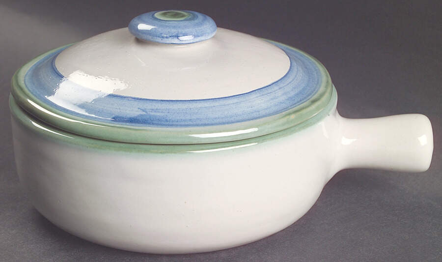 Bouquet Large Porringer & Lid by M A Hadley-1