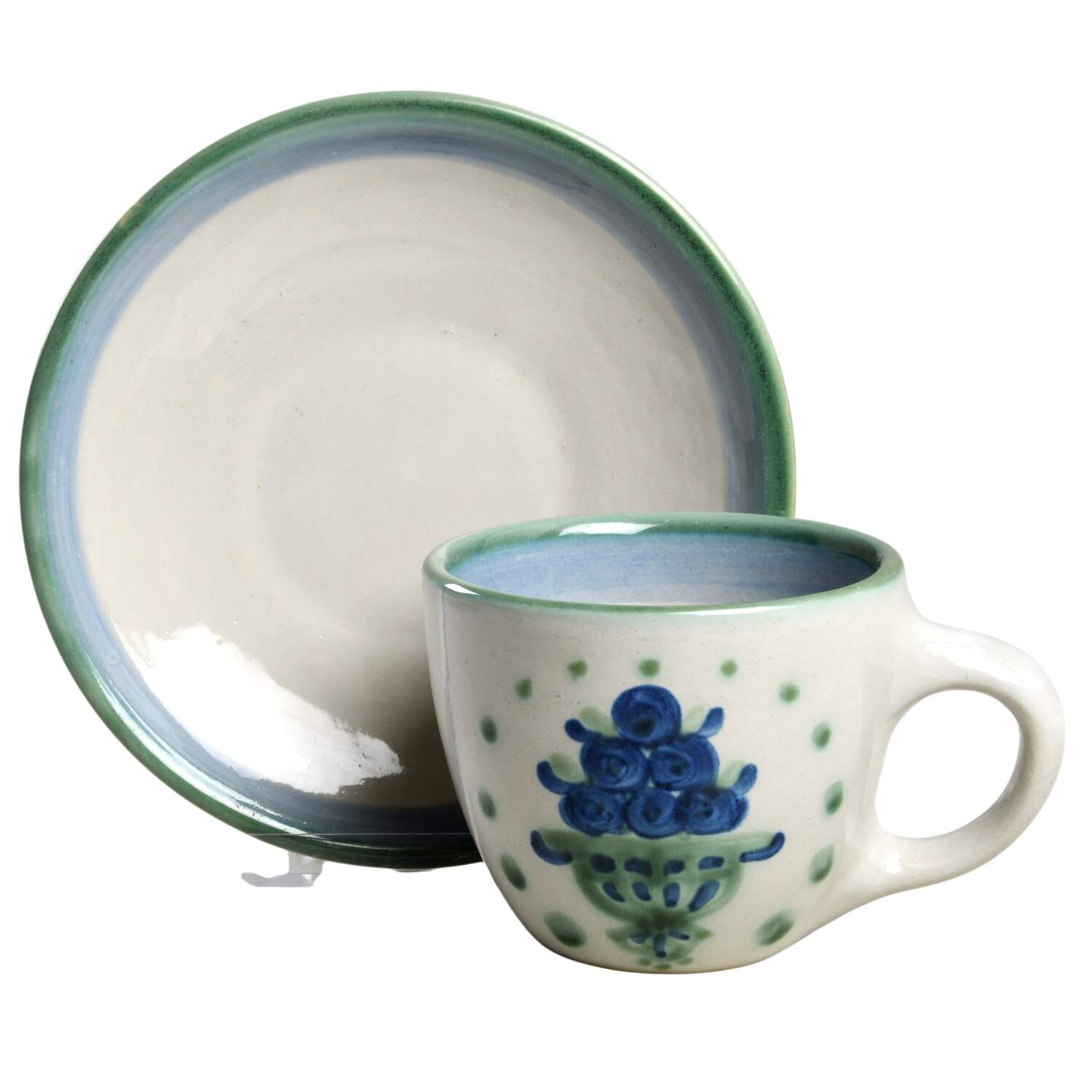 Bouquet Flat Cup & Saucer Set by M A Hadley-1