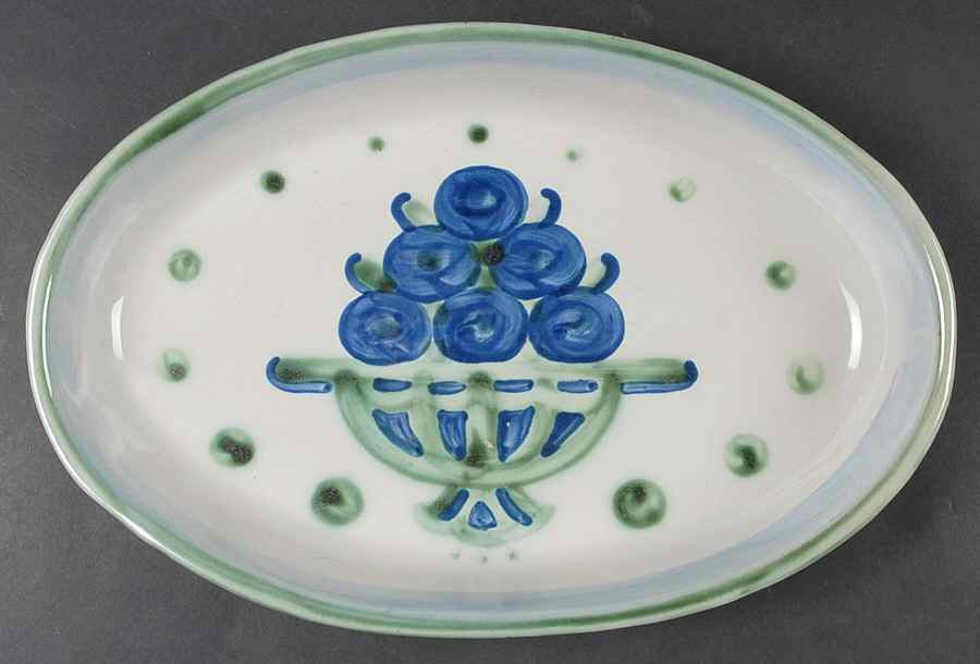 Bouquet 14" Oval Serving Platter by M A Hadley-1