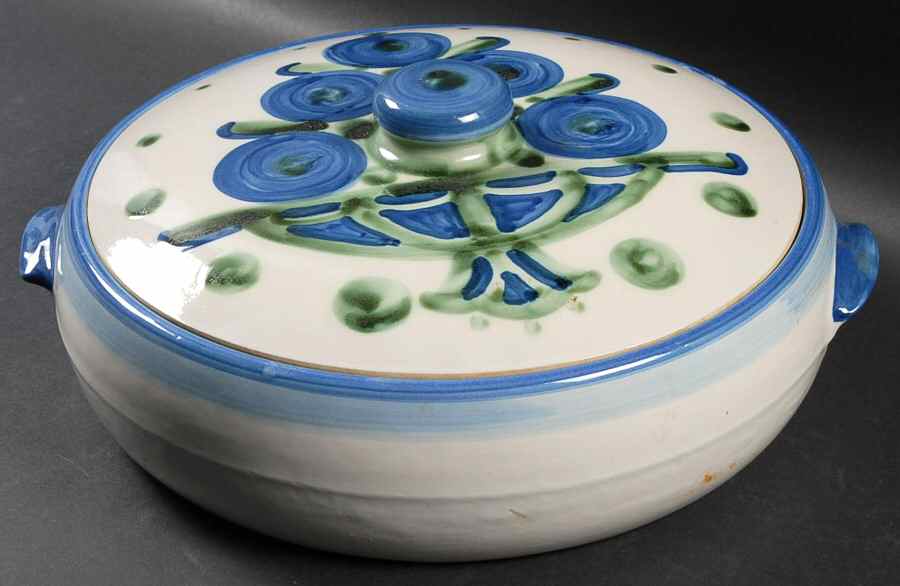 Bouquet 3 Quart Round Shallow Covered Casserole by M A Hadley-1