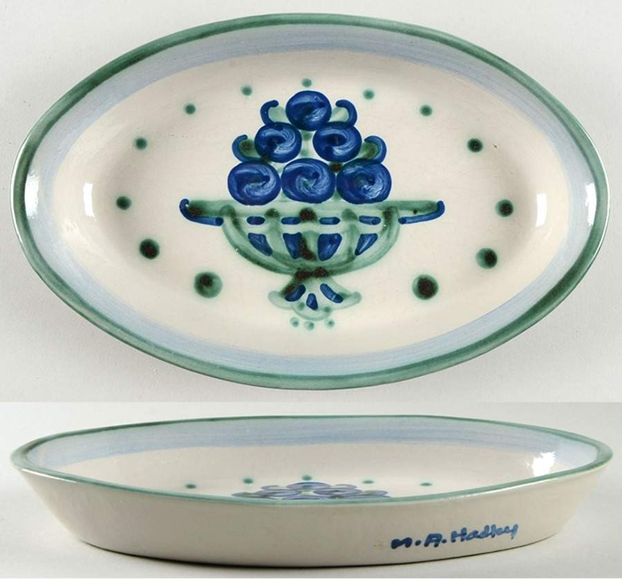Bouquet 11" Oval Serving Platter by M A Hadley-1