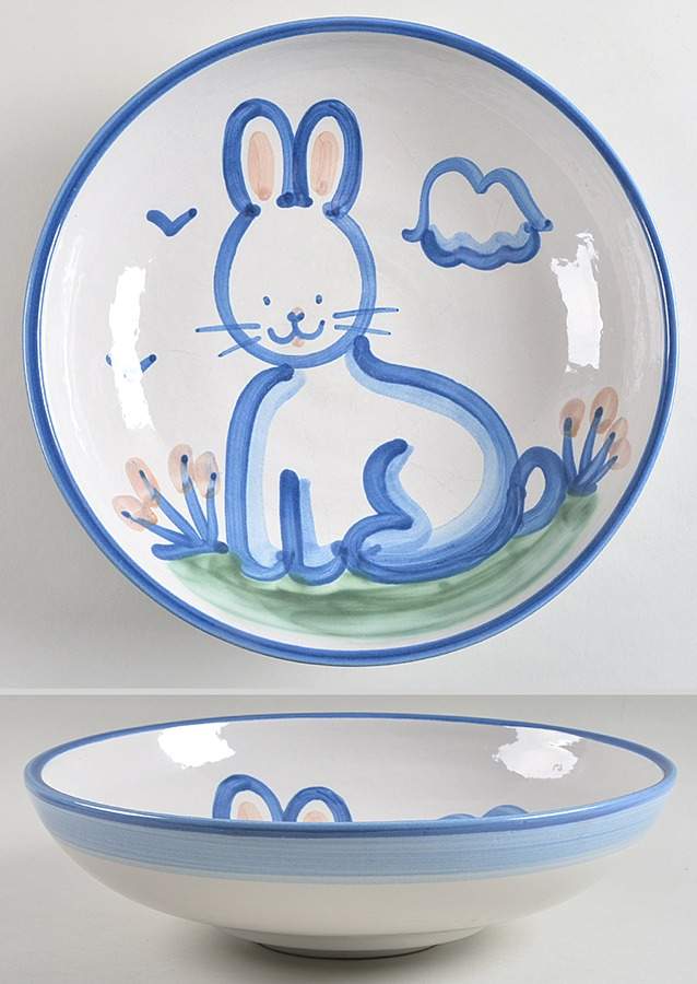 Country Scene Blue 10" Large Salad Serving Bowl by M A Hadley-1