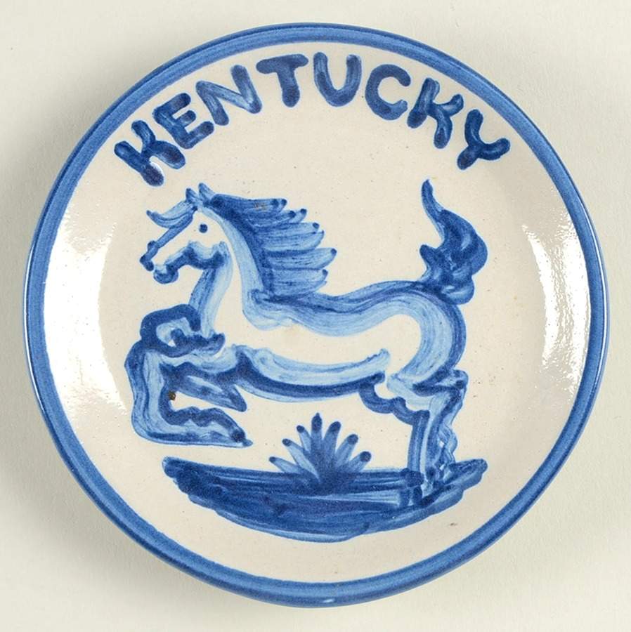 Country Scene Blue Coaster by M A Hadley-1