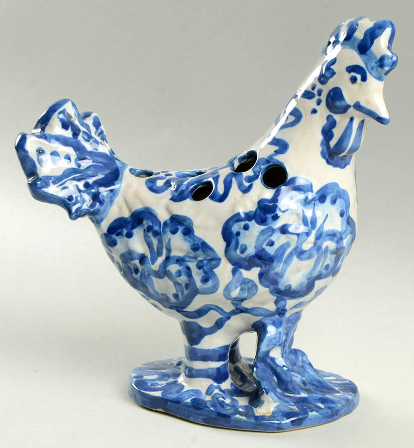 Country Scene Blue Flower Arranger by M A Hadley-1