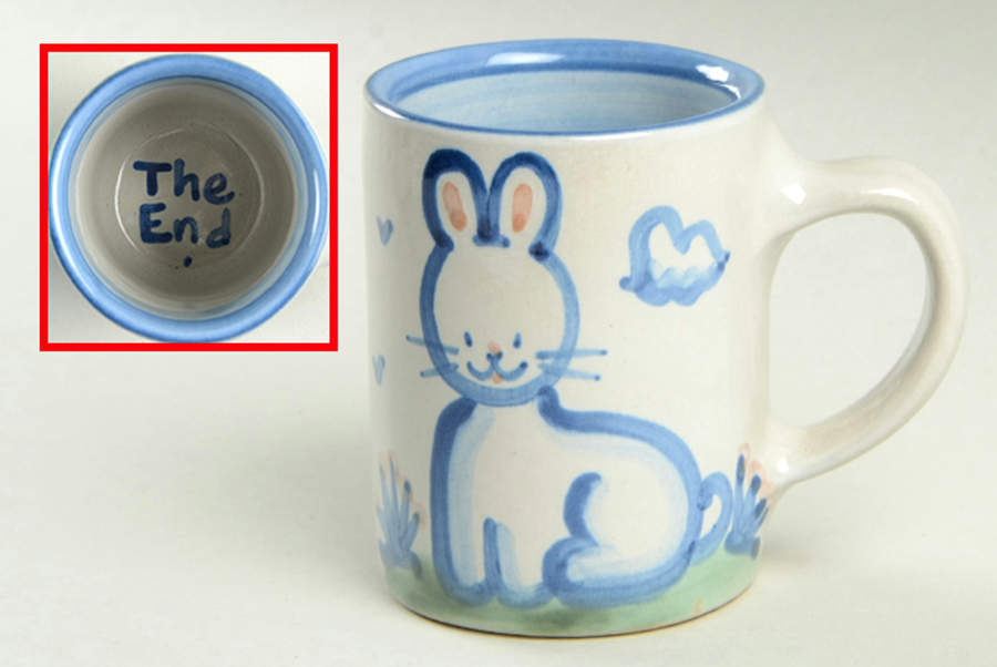 Country Scene Blue Small Mug by M A Hadley-1