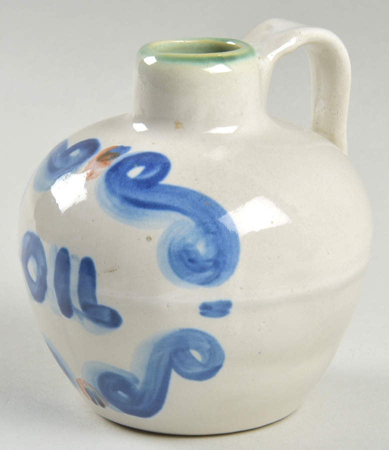 Country Scene Blue Oil Cruet No Stopper by M A Hadley-1