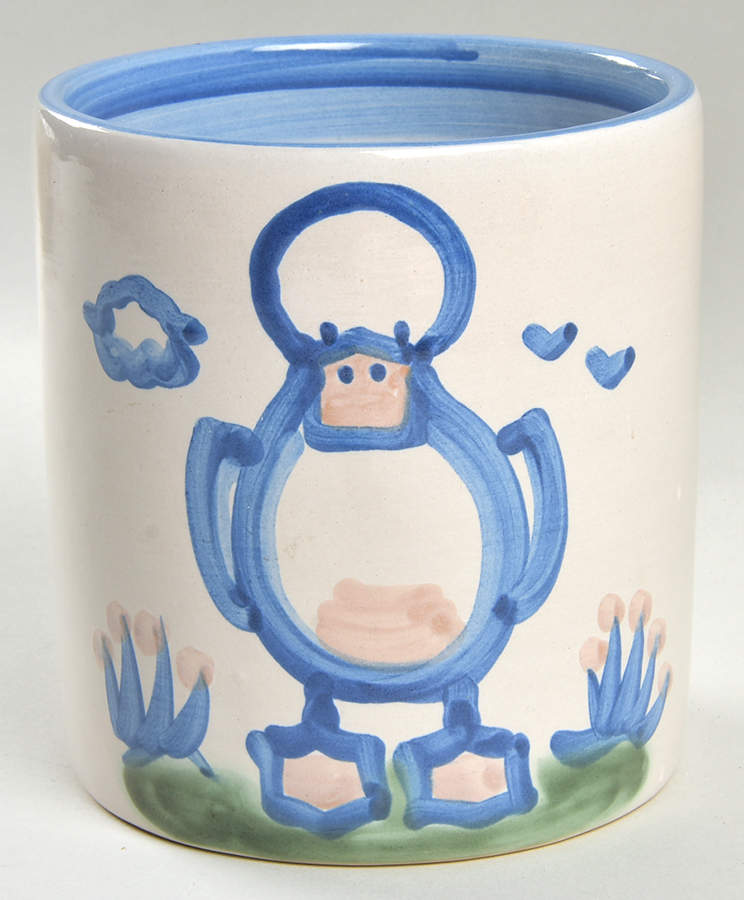 Country Scene Blue Utensil Holder by M A Hadley-1