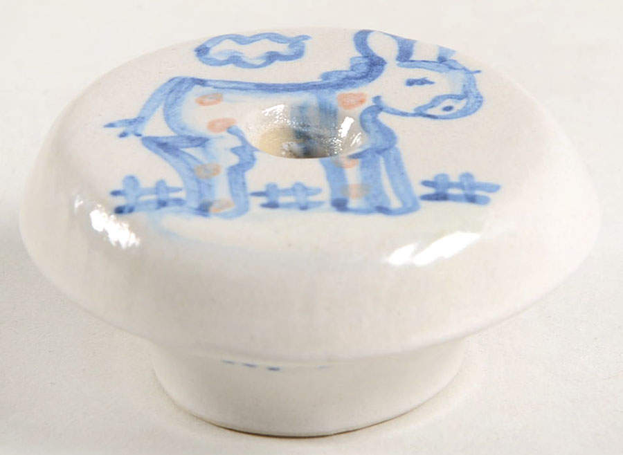 Country Scene Blue Drawer/Cabinet Pull/Knob by M A Hadley-1