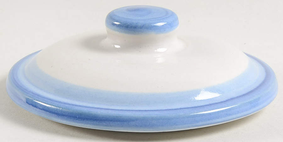 Country Scene Blue Lid for Porringer by M A Hadley-1