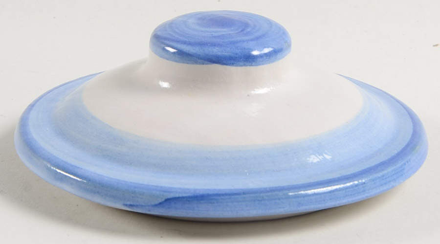 Country Scene Blue Lid for Porringer by M A Hadley-1