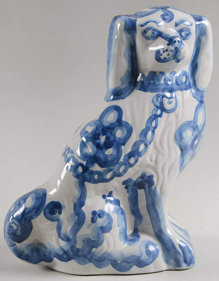 Country Scene Blue Dog Figurine by M A Hadley-1