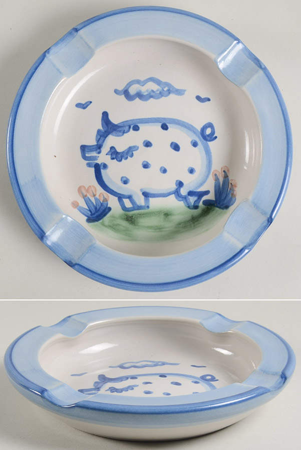 Country Scene Blue 7" Ashtray by M A Hadley-1