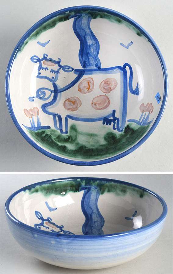 Country Scene Blue 8" Round Vegetable Bowl by M A Hadley-1