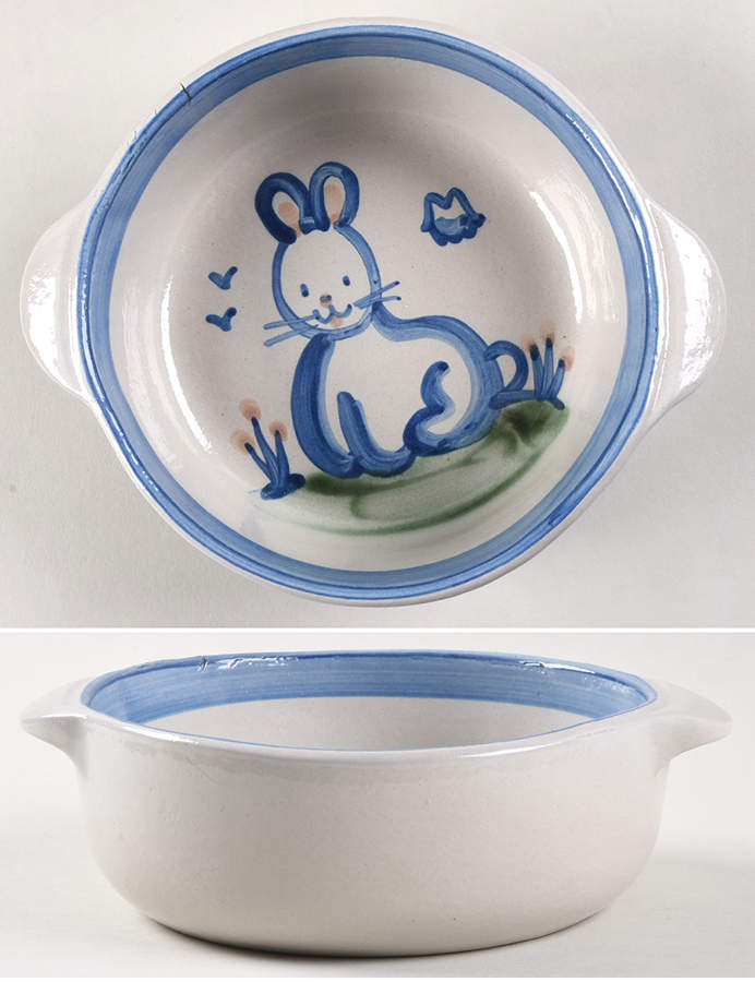 Country Scene Blue 6" Round Open Casserole by M A Hadley-1