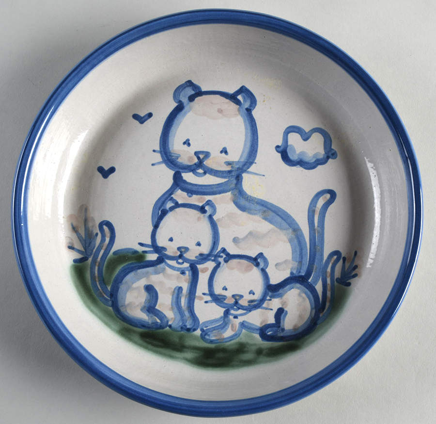 Country Scene Blue Pie Serving Plate by M A Hadley-1
