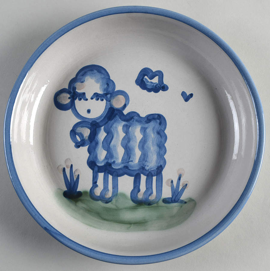 Country Scene Blue 9" Pie Baking Plate by M A Hadley-1