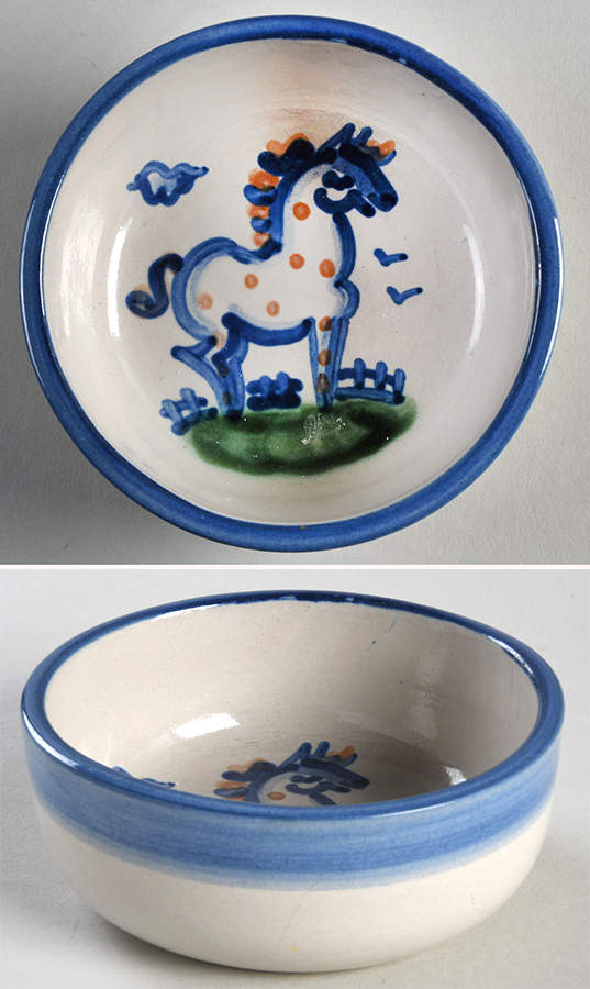 Country Scene Blue Fruit/Dessert (Sauce) Bowl by M A Hadley-1