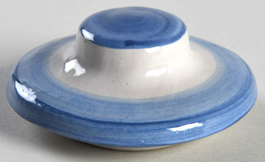 Country Scene Blue Lid for Mini Teapot by M A Hadley-1
