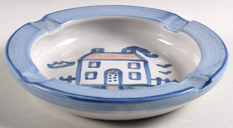 Country Scene Blue 7" Ashtray by M A Hadley-1