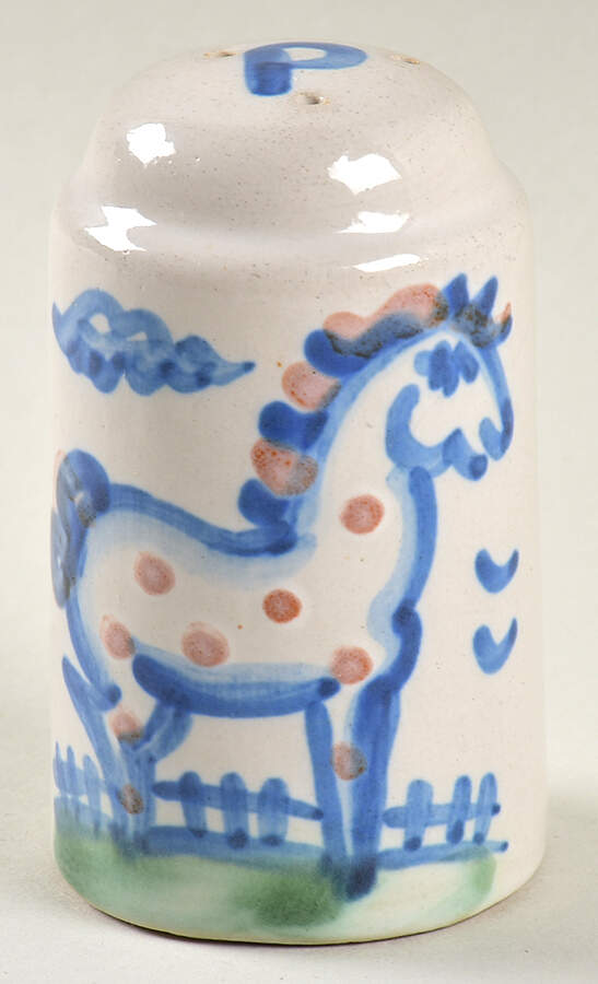 Country Scene Blue Pepper Shaker by M A Hadley-1