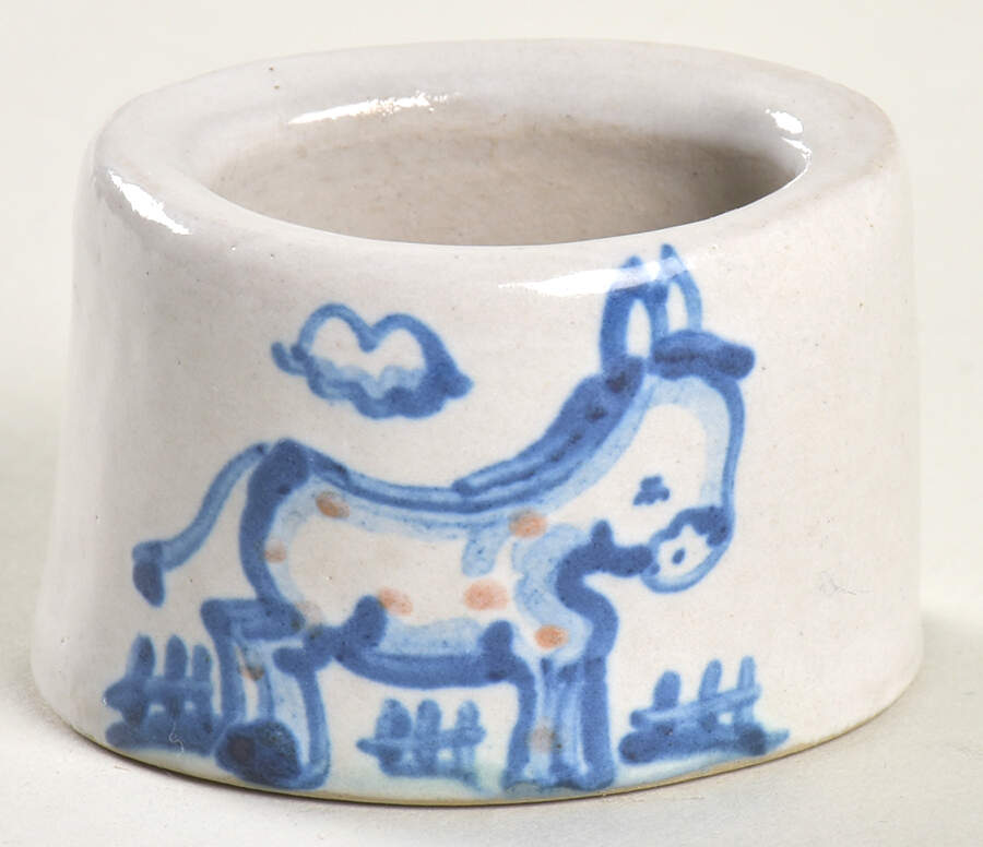 Country Scene Blue Napkin Ring by M A Hadley-1