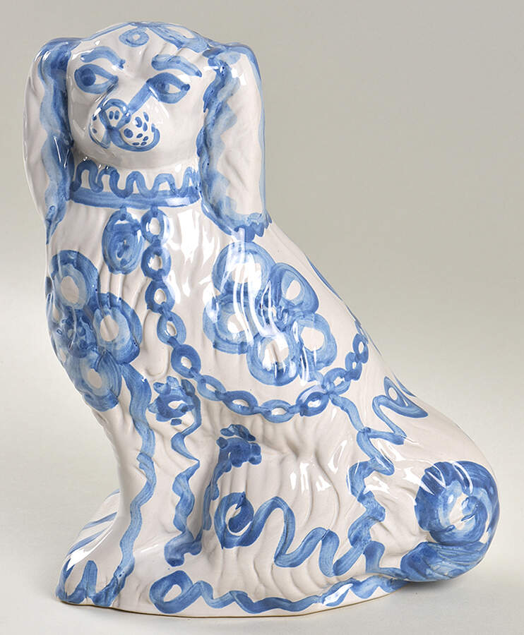 Country Scene Blue Dog Figurine by M A Hadley-1