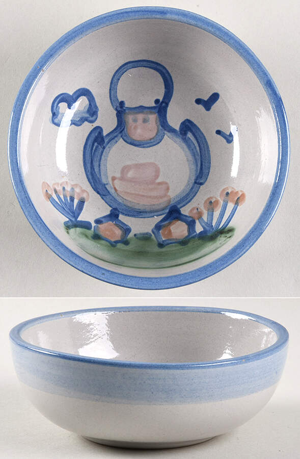 Country Scene Blue Coupe Cereal Bowl by M A Hadley-1