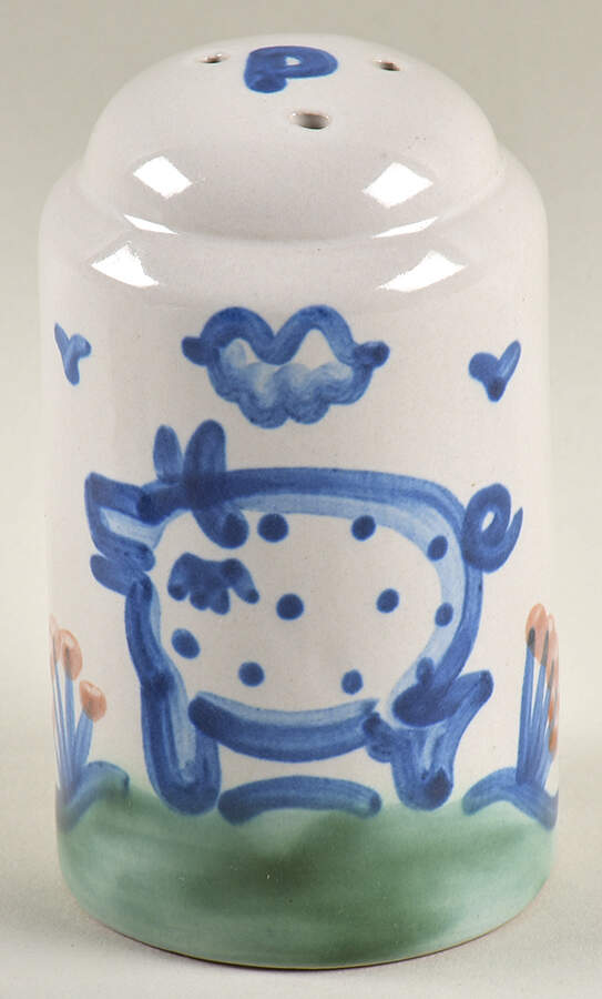 Country Scene Blue Oversized Pepper Shaker by M A Hadley-1