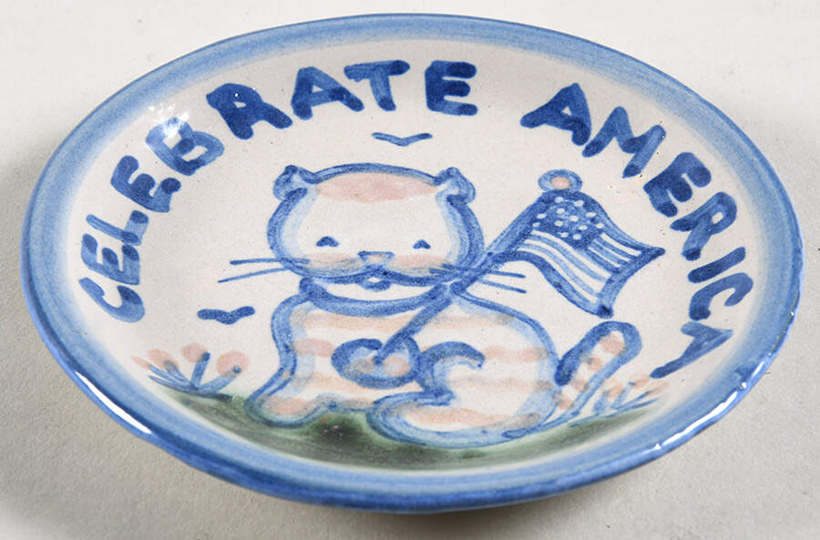 Country Scene Blue Coaster by M A Hadley-1