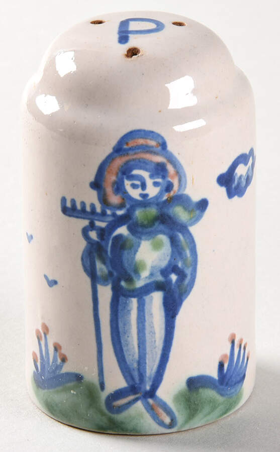 Country Scene Blue Pepper Shaker by M A Hadley-1