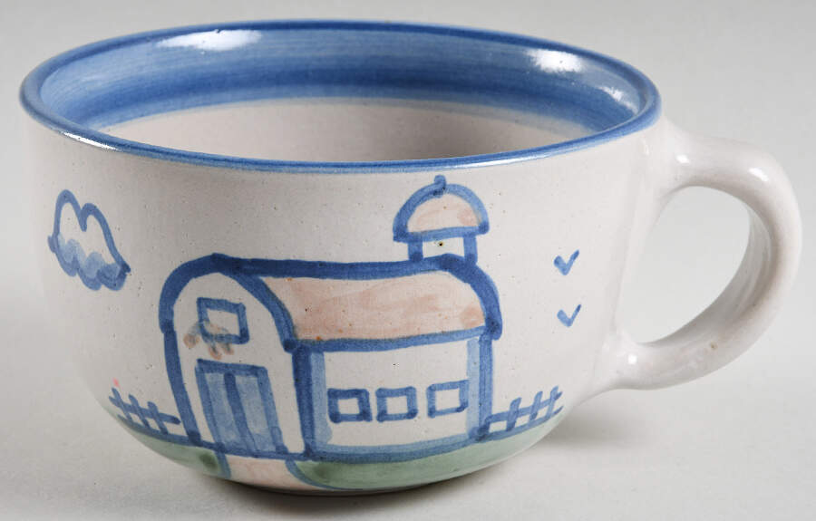 Country Scene Blue Oversized Cup by M A Hadley-1