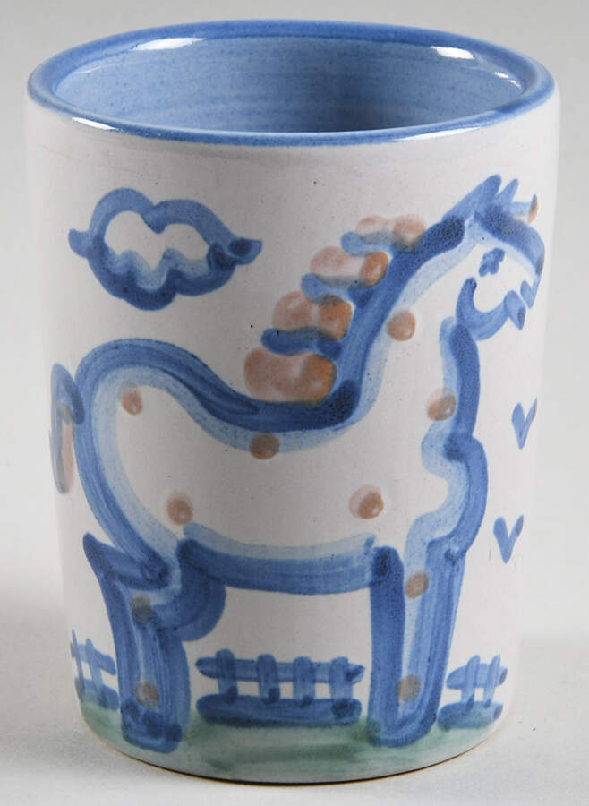 Country Scene Blue Julep Cup by M A Hadley-1