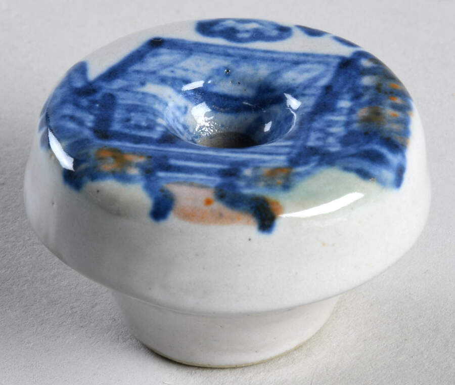 Country Scene Blue Drawer/Cabinet Pull/Knob by M A Hadley-1