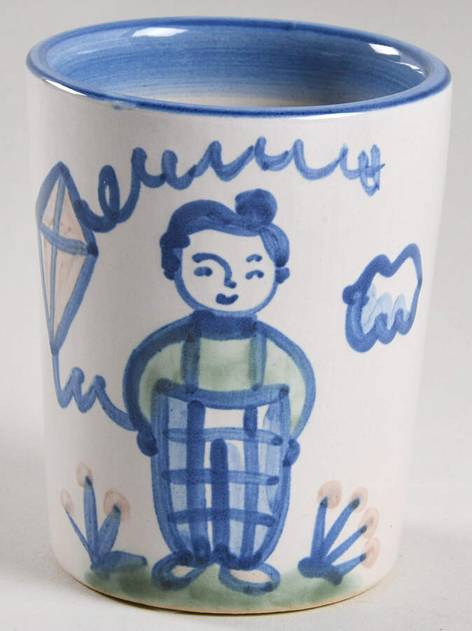 Country Scene Blue Julep Cup by M A Hadley-1