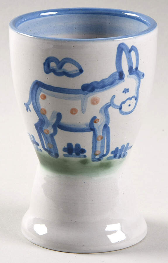 Country Scene Blue Single Egg Cup by M A Hadley-1