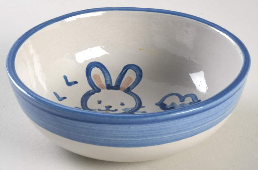 Country Scene Blue Coupe Cereal Bowl by M A Hadley-1