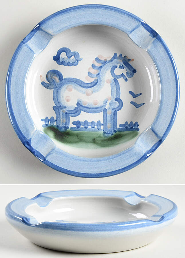 Country Scene Blue 7" Ashtray by M A Hadley-1