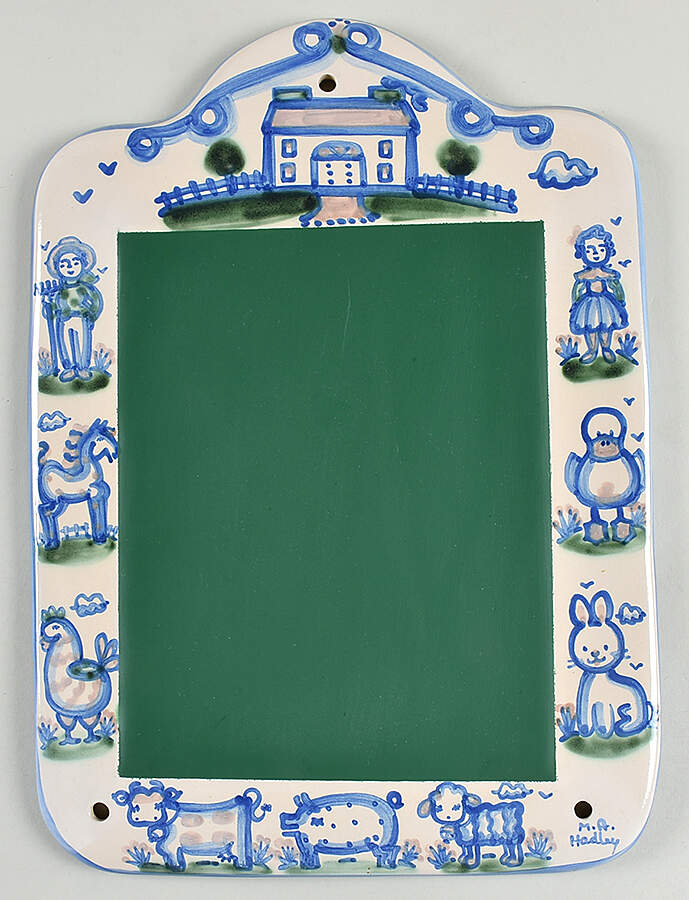 Country Scene Blue Hanging Chalk Board by M A Hadley-1