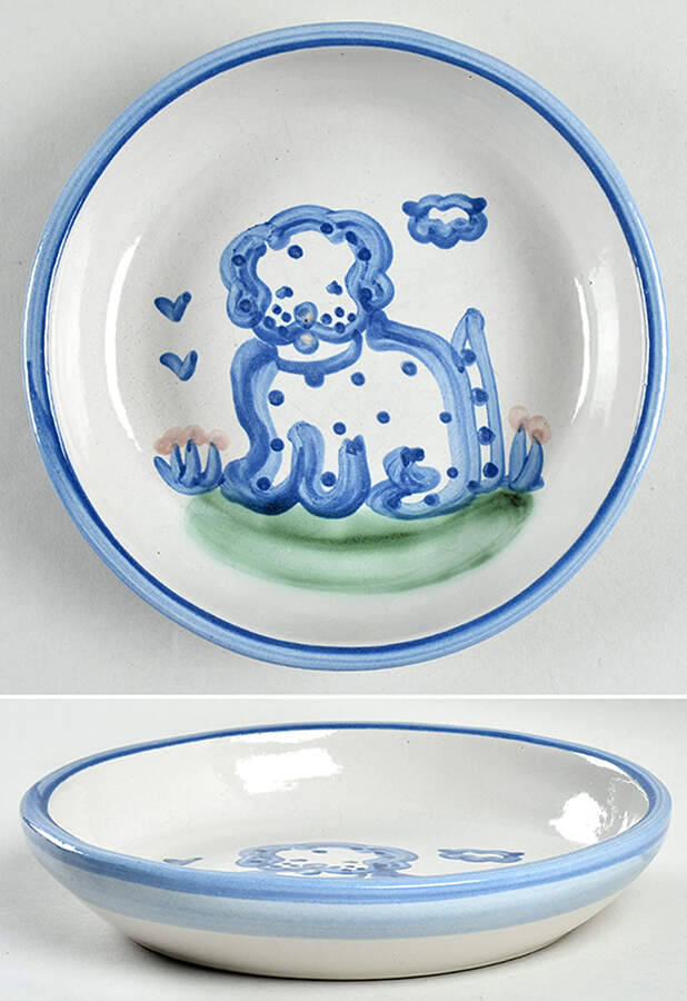 Country Scene Blue 7" Individual Pasta Bowl by M A Hadley-1