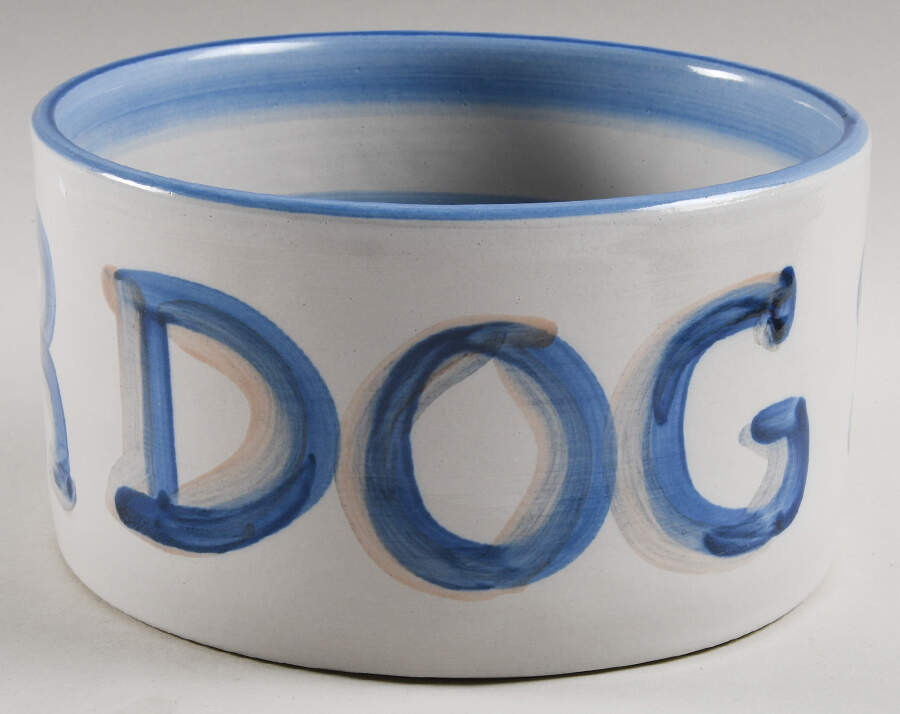 Country Scene Blue Bowl-Pet by M A Hadley-1
