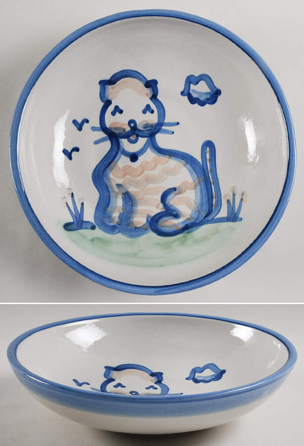 Country Scene Blue 10" Large Salad Serving Bowl by M A Hadley-1