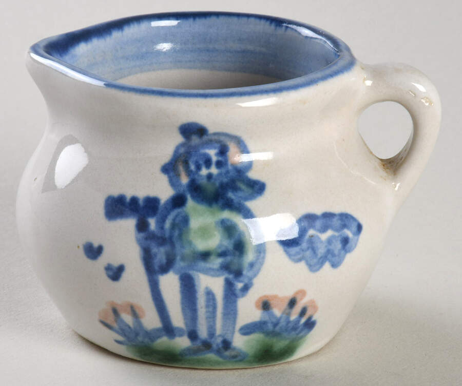 Country Scene Blue Mini Creamer by M A Hadley-1