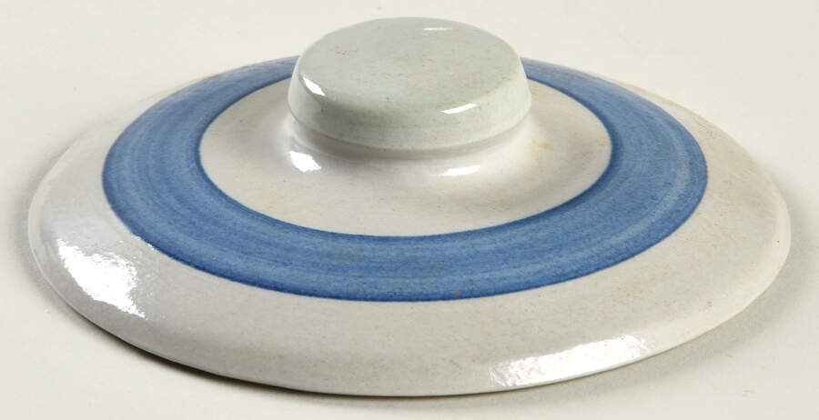 Country Scene Blue Lid for Small Canister by M A Hadley-1