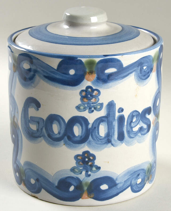 Country Scene Blue Small Canister & Lid by M A Hadley-1