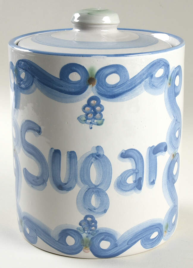Country Scene Blue Medium Canister & Lid by M A Hadley-1