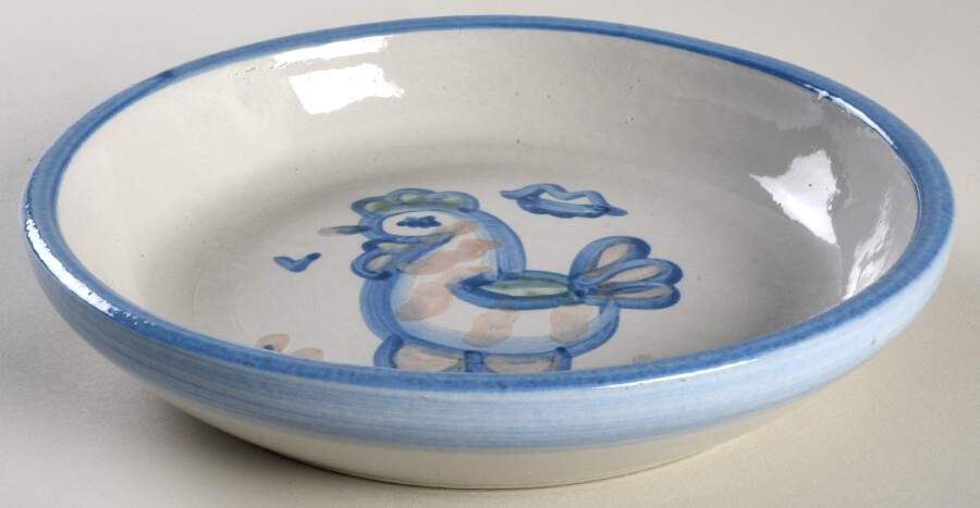 Country Scene Blue 7" Individual Pasta Bowl by M A Hadley-1