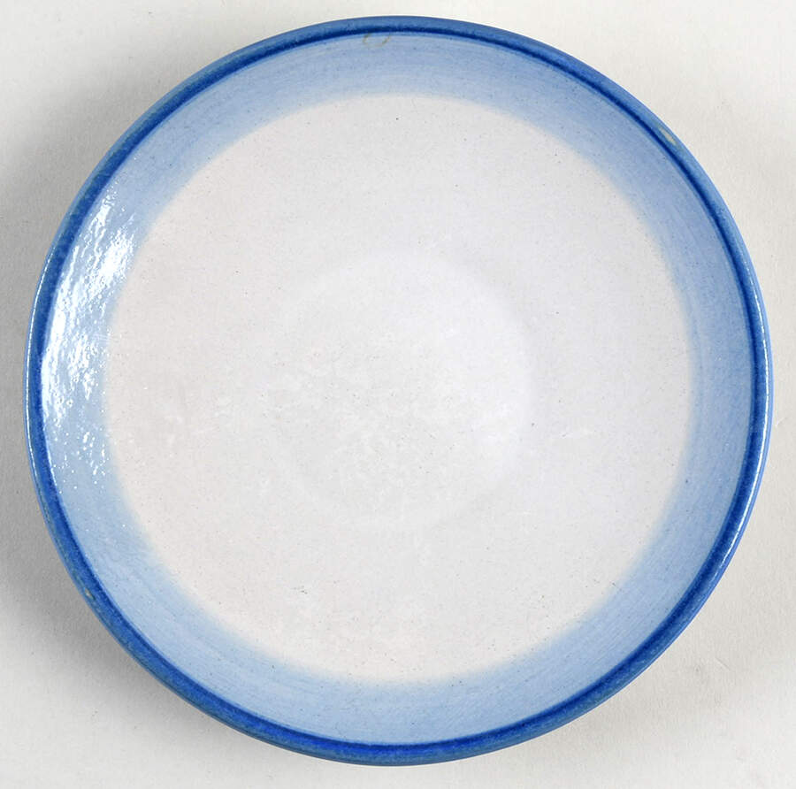 Country Scene Blue Saucer for Flat Cup by M A Hadley-1
