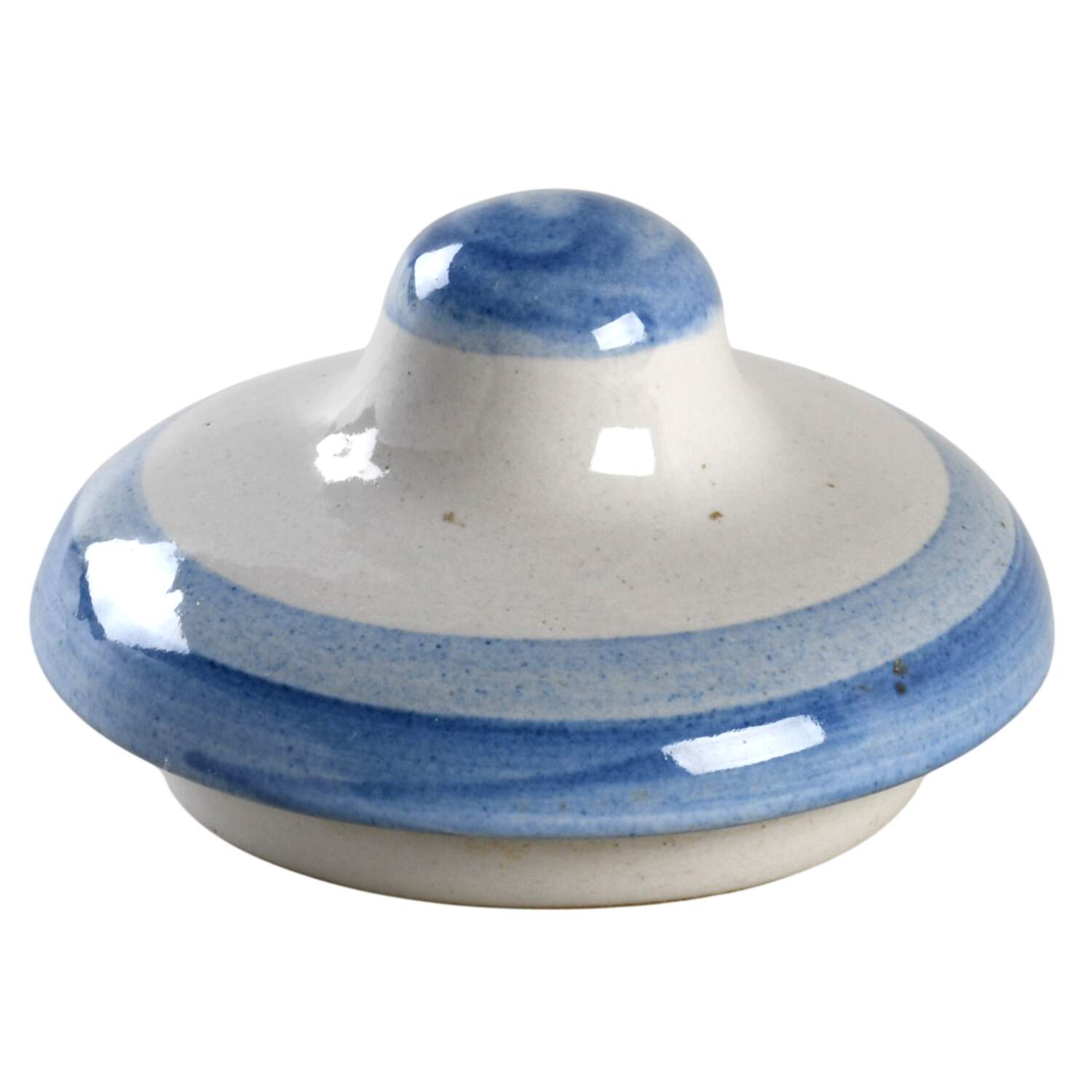 Country Scene Blue Lid for Small Teapot by M A Hadley-1